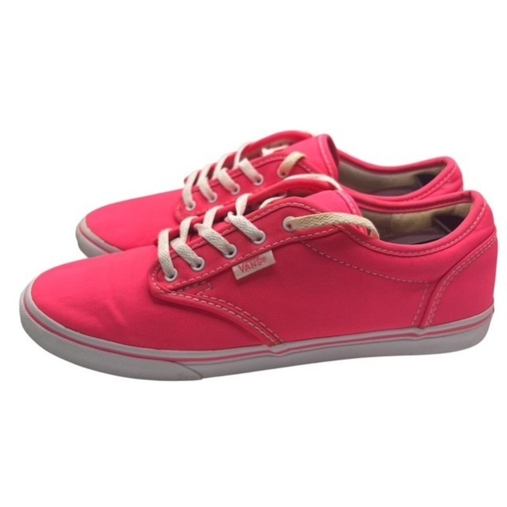 VANS Womens Sz 7.5 Atwood Low Sneakers Hot Pink Off The Wall Skateboard-1565